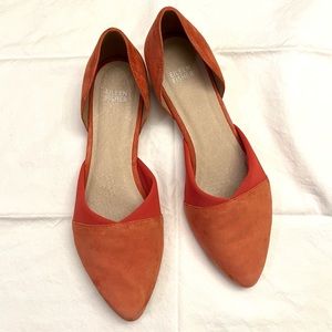 Eileen Fisher Red Orange Asha Suede Flats